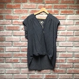 Indigo boho patterned top